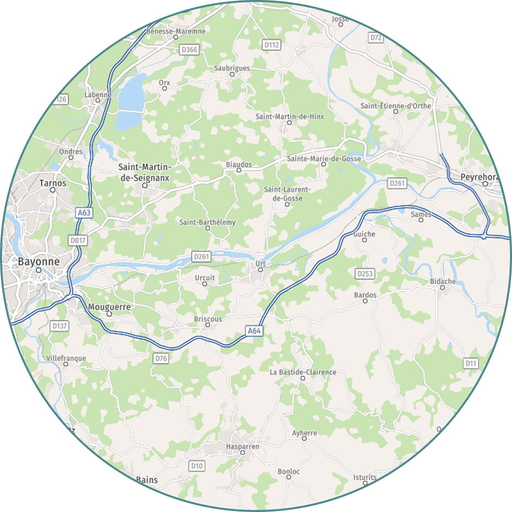 Carte ronde de Urt